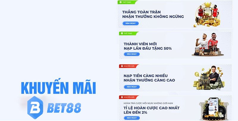 Những khuyến mãi siêu hot tại BET88